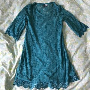 Divided lace dress teal from h&m